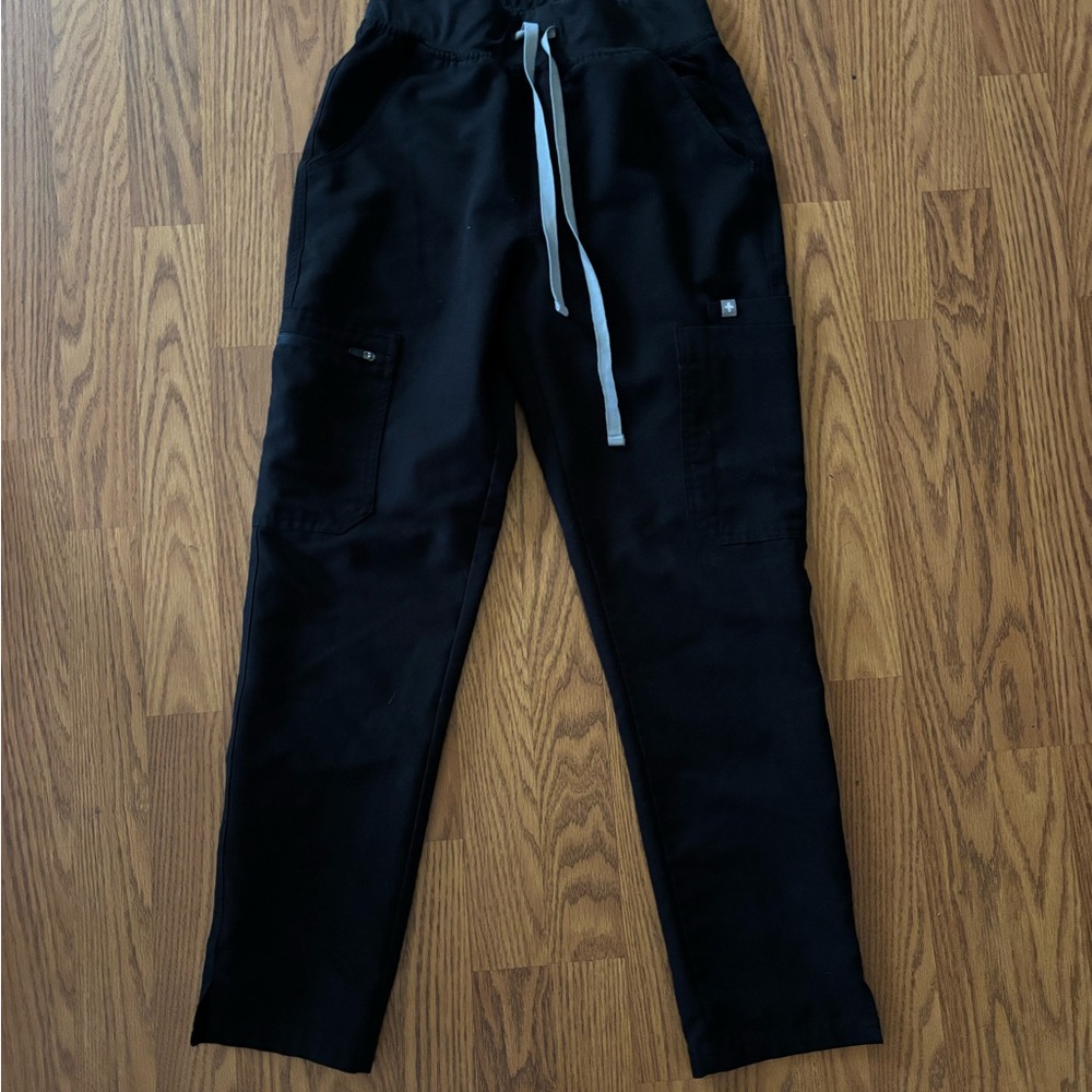 Figs Black yola Pants with Drawstring Waist